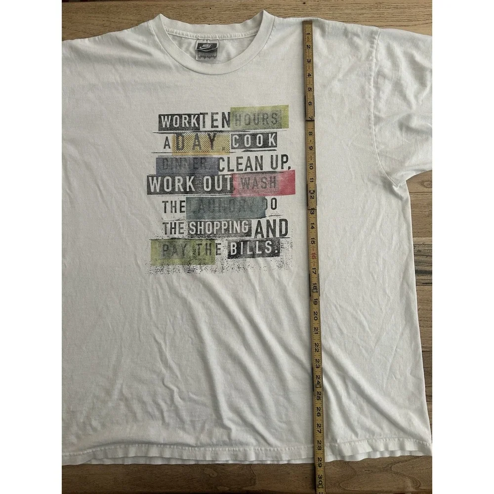 Vtg Nike Feminist T Shirt Made In USA Distressed Graphic XL